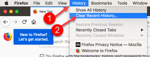 firefox for mac clear history